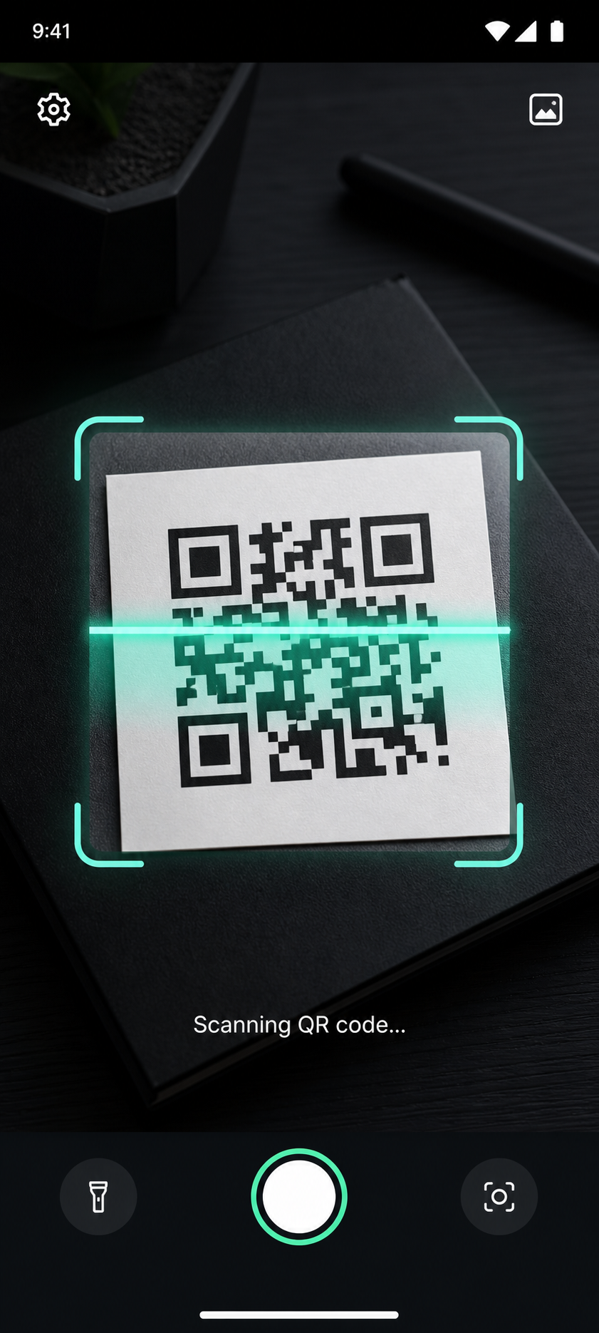 Fast QR Scan active QR scanning screen